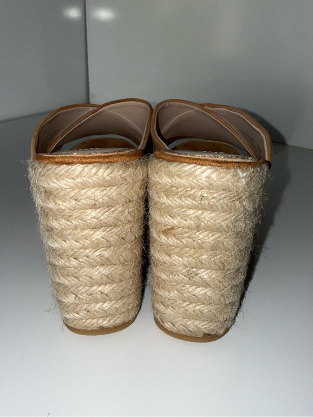 Zara Tan Suede Espadrille Wedge Slides size 37 / 7 - Picture 4 of 5